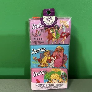 Vintage Barbie Collectible Facial Tissues 6-Pack NOS 1988 Mattel Tissue - Bild 1 von 11