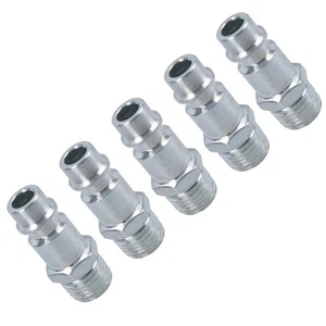 Euro Air Line Hose Fitting Connector Quick Release 1/4 BSP Male Thread 5pk - Picture 1 of 6