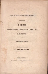 Lafayette / Lay of Gratitude Consisting of Poems Occasioned by the Recent 1st ed - Imagen 1 de 2