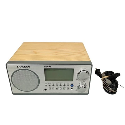 Rádio de ajuste digital Sangean WR-2 AM/FM-RBDS madeira de nogueira testado funciona - Imagem 1 de 4