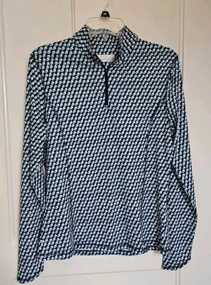 Pullover Callaway Weather Series para mujer con cremallera de cuarto manga larga talla mediana azul Foto 1 de 4