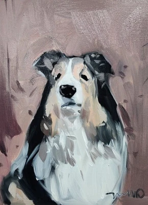 Коллекционная художественная картина портрет собаки Хосе Трухильо 16x20 дюймов изобразительное искусство - Изображение 1 из 4