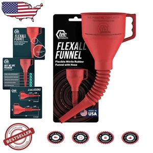 FlexAll Imbuto Cambio Olio Auto Flessibile - Gomma Nitrilica Resistente - 12" Rosso - Foto 1 di 10