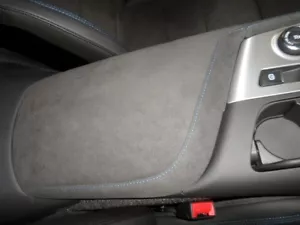 C7 Stingray Z06 Grand Sport Corvette Black Suede Armrest w/ Blue Stitching - Picture 1 of 4