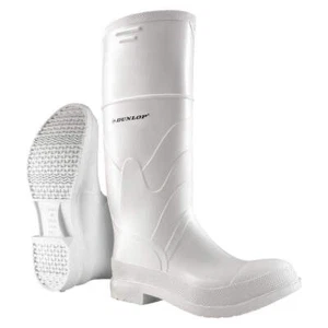 DUNLOP 810110833 Rubber Boot,Men's,8,Knee,White,PR 8YEV2 - Picture 1 of 2