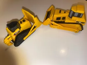 Set of 2 Small Plastic CAT Construction Dozers Toy State. Caterpillar bulldozers - Picture 1 of 6