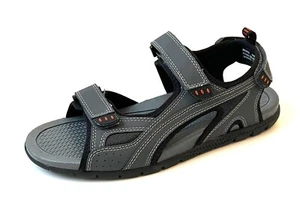 Bass HANG TEN Gray Leather Sport Sandals Men’s 10 - New - Picture 1 of 5