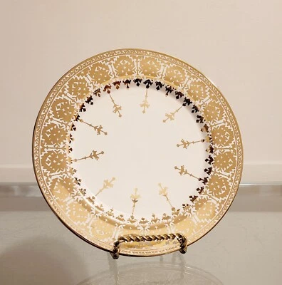 Juego de 4 platos de ensalada Pottery Barn Gold Tahoe Fair Isle 8,5" NUEVO Foto 1 de 4