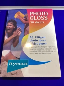 Ryman Gloss Photo Paper A3 150gsm 30 Sheets - Picture 1 of 2