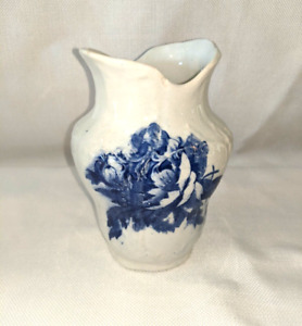 Antique Victorian The Peerless England Blue Transferware Vase Pitcher (#151)