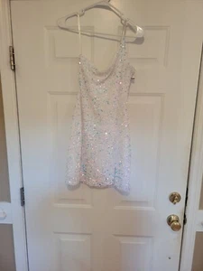 B.Smart weißes Paillettenkleid 2-lagig gefüttert, Größe Junior 5/6 - Bild 1 von 4