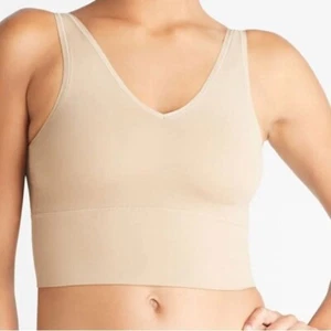 Yummie Claudia Seamless V-Neck Removable Pad Bralette Bra Size L/XL Almond NWT - Picture 1 of 11