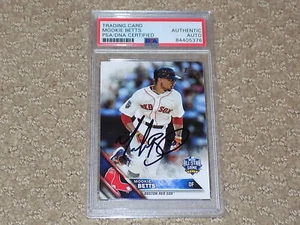 Tarjeta Topps All Star 2016 firmada por Mookie Betts autografiada Medias Rojas PSA losa - Imagen 1 de 4