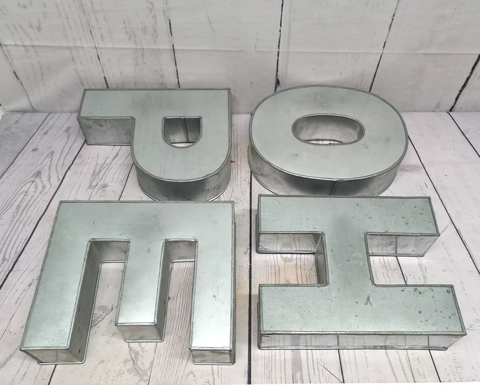 Kuchenformen 4x große Buchstaben Backen Schriftzug Geburtstag Kuchenform 10x8 cm - Bild 1 von 4