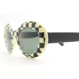 occhiali da sole vintage anni 80 a quadri rotondi. op art anni 60 mod. Occhiali Clout Kurt Cobain NOS - Foto 1 di 9