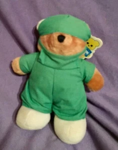 RARE, VINTAGE "DAKIN" TEDDY BEAR, DOCTOR IN SCRUBS, WITH ORIG TAG (B78-10) - Picture 1 of 4
