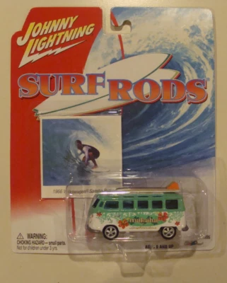 Varillas de surf Johnny Lightning ~ VW Samba Bus 1966 ~ 294-07... NO RAYO BLANCO... Foto 1 de 4