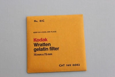 Kodak Wratten No. 81C Gelatin Filter : 75mm : Pale Orange, Warming Filter : New - Image 1 of 2
