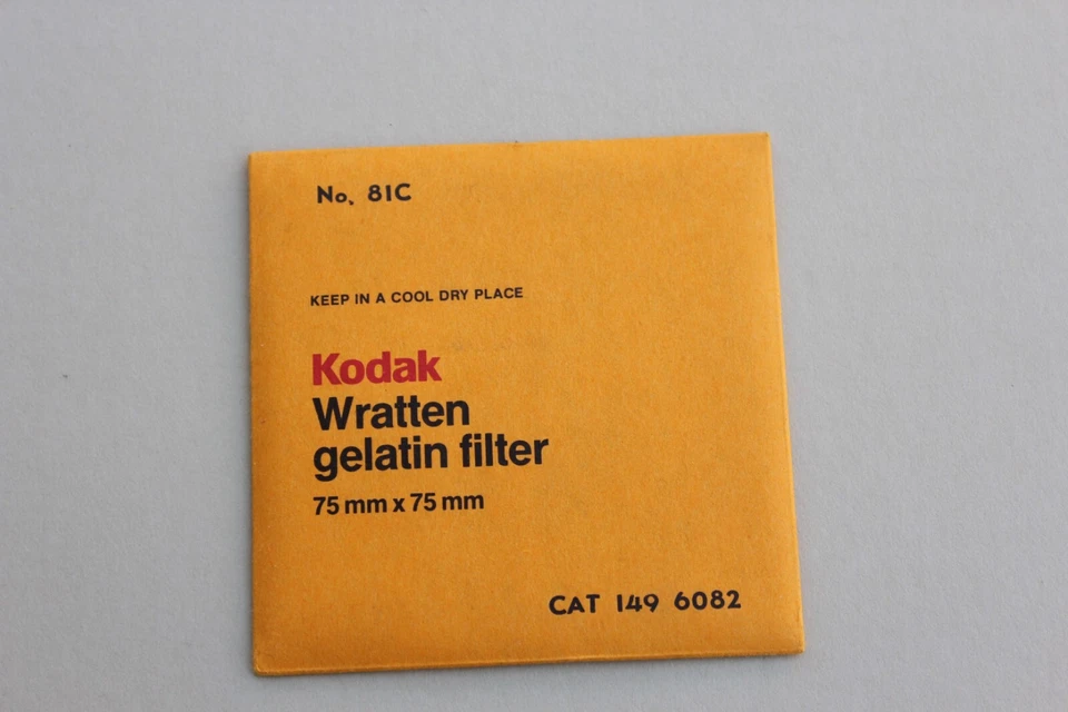 Kodak Wratten No. 81C Gelatin Filter : 75mm : Pale Orange, Warming Filter : New - Image 1 of 2