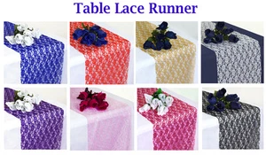 PACK of 25 Wedding 12" x 108" Lace Table Runner Party Venue banquet Decoration - Picture 1 of 29