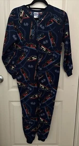 EUC BOYZ  SUPER SOFT FLEECE FOOTLESS ZIP UP PAJAMAS - CARS PATTERN  BOYS Size 12 - Picture 1 of 10