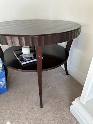 Barbara Barry For Baker Furniture Mahogany Art Deco 2 Tier Center Table - Image 1 of 3