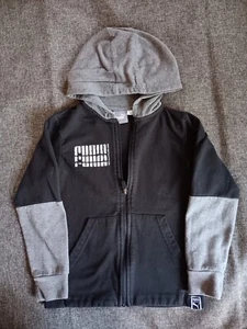 Sweater size 6 Boys Puma black full zip Hoodie Sweatshirt - Picture 1 of 6