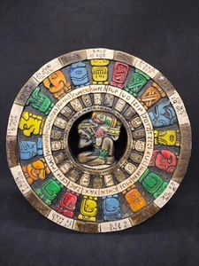 maya calendar maya aztec  plaque mexico mexican pottery - Picture 1 of 5