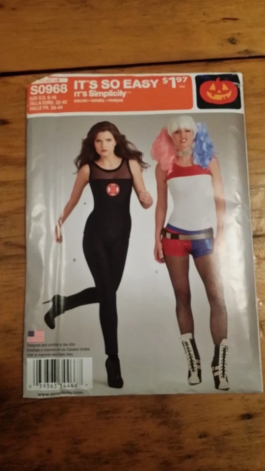 SIMPLICITY GIRLS COMIC COSTUME PATTERN S0968 SIZE 6-16 UNCUT FREE SHIPPING   - Image 1 of 2