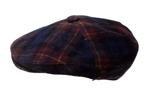 Mens Vintage 80s USA Wool Checked Flat Cap Retro Indie Medium - Picture 1 of 1
