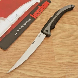 Kershaw Fillet Folding Knife 6.25" Stainless Steel Blade Black Synthetic Handle - Picture 1 of 12