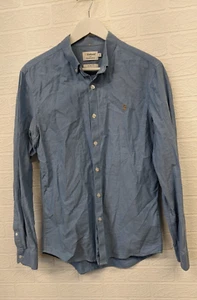Camisa Farah de Algodón Orgánico para Hombres Azul Calce Ajustado Manga Larga Talla Mediana - Imagen 1 de 7