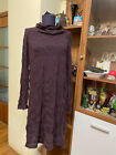 Oska Plum Color Stretch Wool Blend Knit Jersey Textured Dress-Size Ii