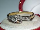 Schöne Art Deco C1920 massiv 18 Karat Gold Diamant 3 Stein Ring Diamant Schultern