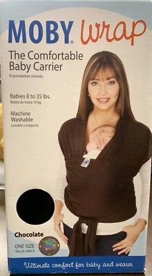 Portabebés Moby Wrap Clásico Cómodo Recién Nacidos e Bebés - Chocolate 8-35 lb Foto 1 de 4