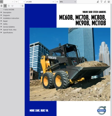 Minicargadora Volvo MC90B manual de servicio reparación piezas catálogo construcción Foto 1 de 3