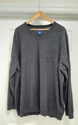 Apartment 9 Sweater Men’s Size 4XB Long Sleeve Merino Wool Blend V-Neck Black - Image 1 of 4