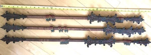 3 Antique/Victorian Art Deco Era Nouveau Painted Extending Curtain Rod Eastlake - Picture 1 of 10