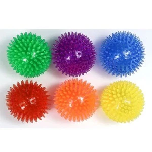 Dog Durable Squeaky Ball Chew Toy for Dental Teething Cleaning Fun Spiky Knobby - Picture 1 of 15