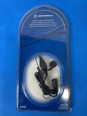 Motorola Earbud & Microphone For Talkabout Radio frs 53727 Push To talk Mic NEW - Image 1 of 4