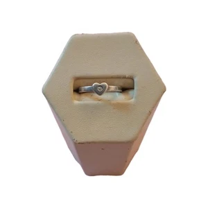 Tiffany & Co. Sterling Silver Paloma Picasso Heart 1P Diamond Ring Size 5 - Picture 1 of 4