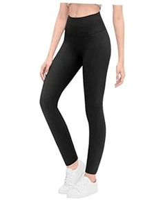 Girls Running Pants High Waisted Soft Comfy Elastic 7-8 Years Black - Picture 1 of 8