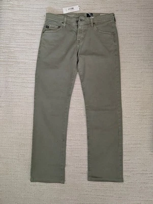 ¡NUEVO!  Pantalones rectos ajustados AG Adriano Goldschmied Matchbox, 30W 28L, verde oliva Foto 1 de 4