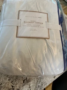 Pottery Barn Kids blue Tassel Cotton Blackout Curtain 52 x 96-NIP - Picture 1 of 3