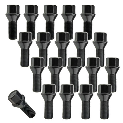 20 Radschrauben M14x1,5 35mm Kegel Schwarz SW17 Radbolzen Alufelgen Stahlfelgen - Bild 1 von 4