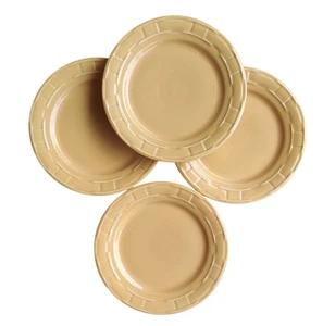 4 Longaberger Woven Traditions Butternut Yellow 10” Dinner Plates - Picture 1 of 7