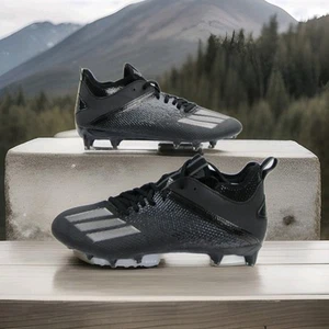 ADIDAS ADIZERO SCORCH BLACK MEN'S SZ 12 FOOTBALL CLEATS NWOB - Picture 1 of 5