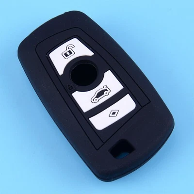 3 Buttons Remote Key Case Cover Key Holder Silicone Black Key Bag 1Pcs Odorless - Image 1 of 4