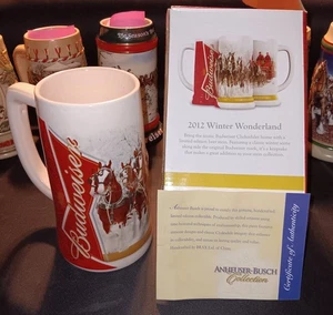 2012 Budweiser Holiday Stein Clydesdales Winter Wonderland - neuwertig in Box mit Echtheitszertifikat - Bild 1 von 2