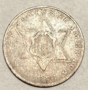 1856 Three Cent Silver - Picture 1 of 2